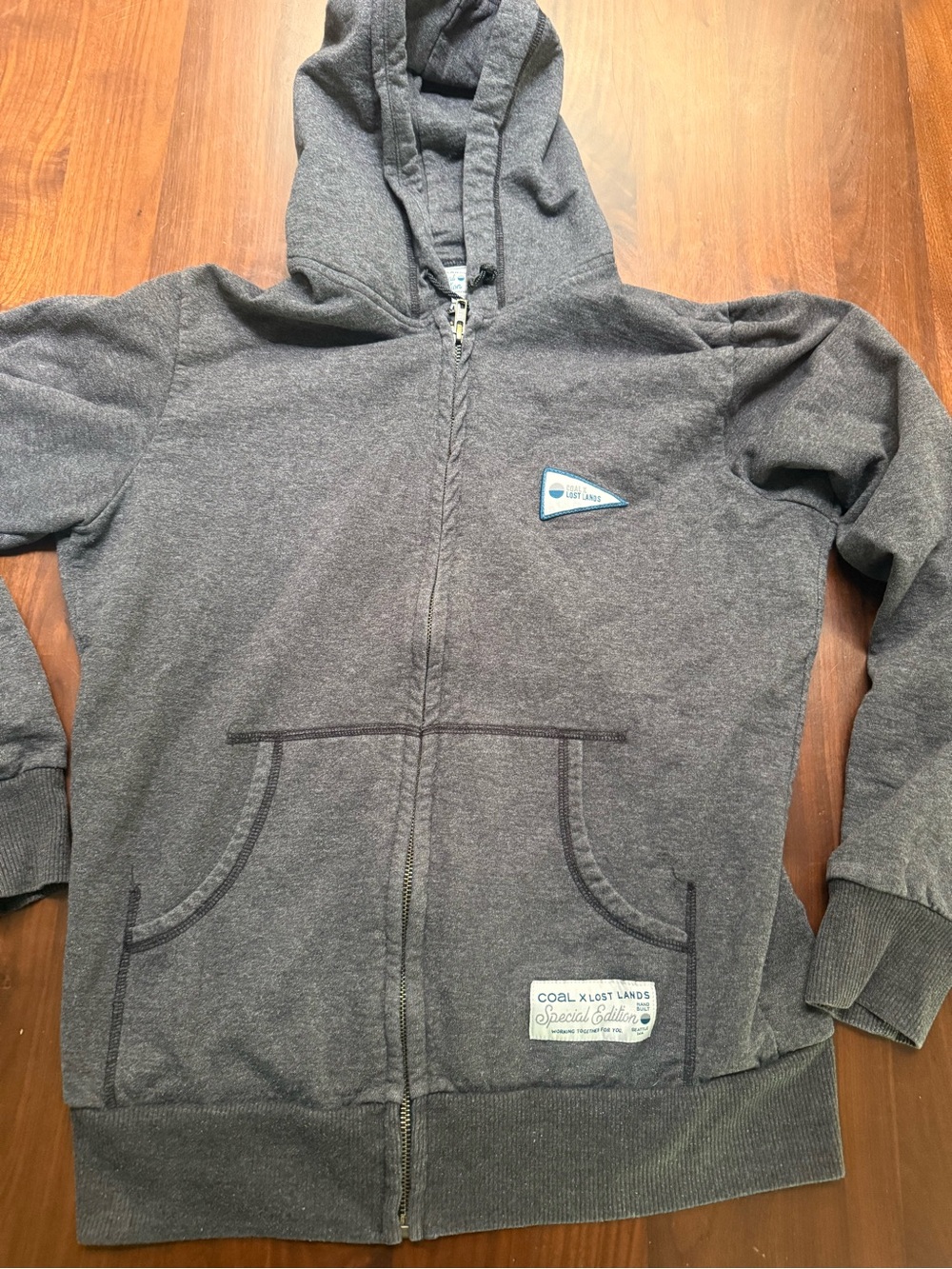 Men's Gray Full-Zip Hoodie Sweatshirt - Coal X Lost Lands